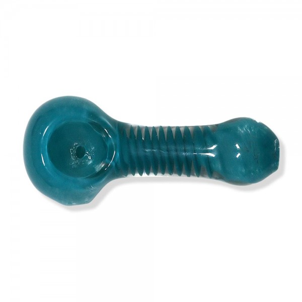 Full-Colored Glass Hand Pipe w/ Striped Inlay Accent