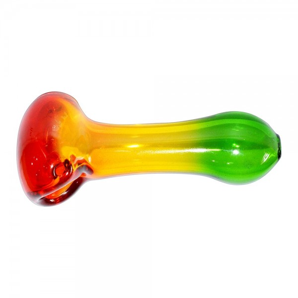 Rasta Colored Glass Hand Pipe