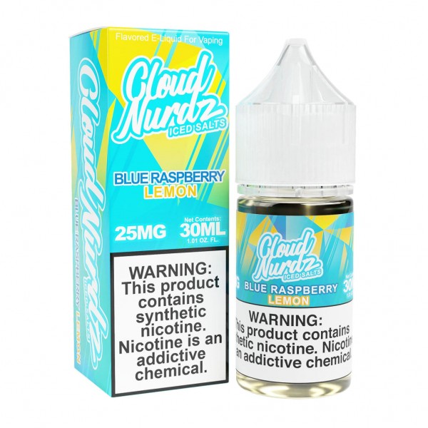 Cloud Nurdz Blue Raspberry Lemon Iced 30ml Nic Salt Vape Juice