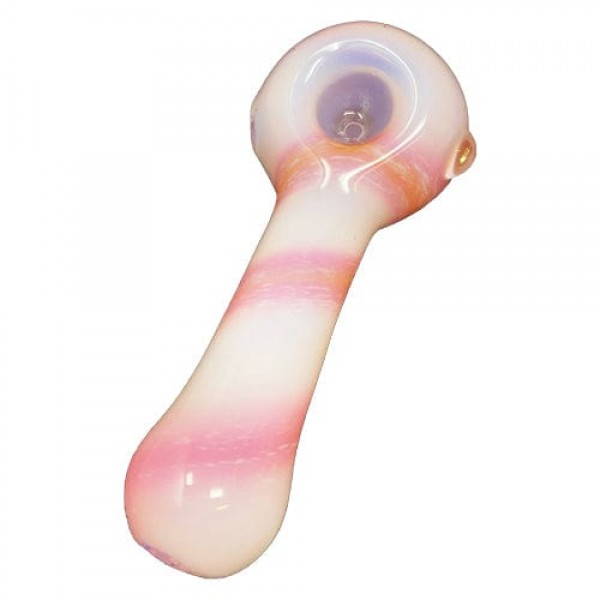 Pink Multi-Designed Handmade Glass Spoon Pipe