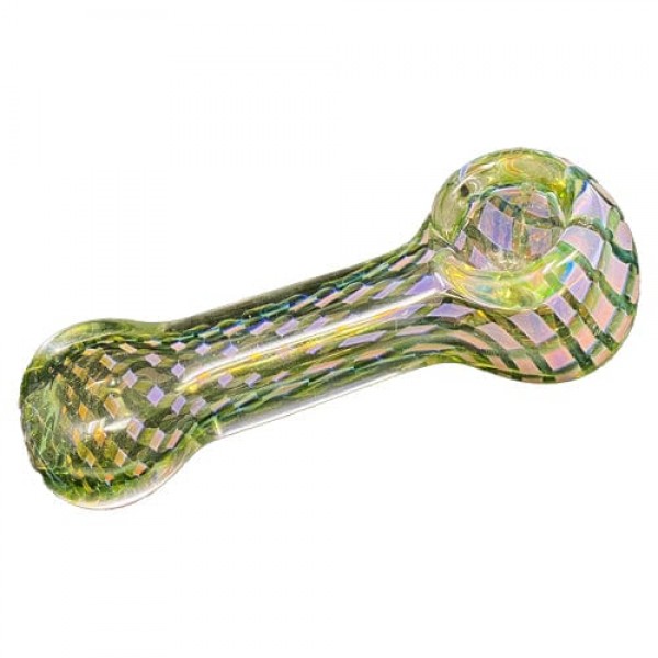 Fumed Glass Hand Pipe w/ Diamond Reti Accents