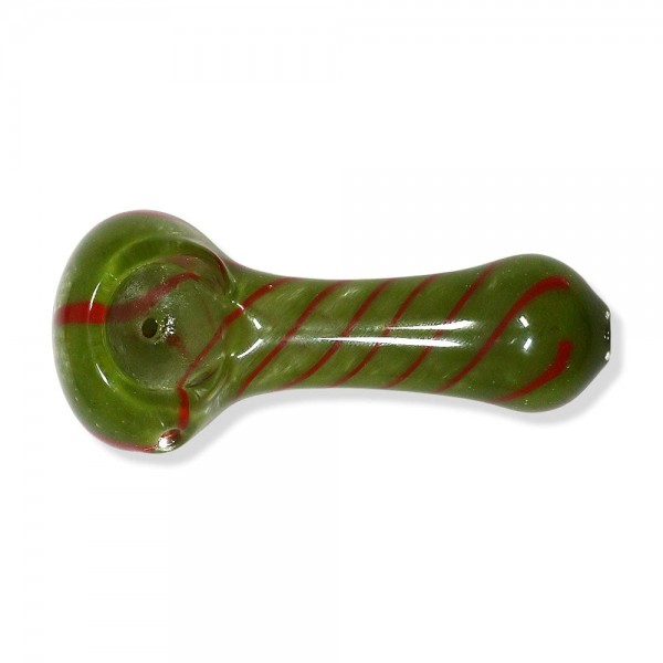 Full-Color Glass Hand Pipe w/ Spirals