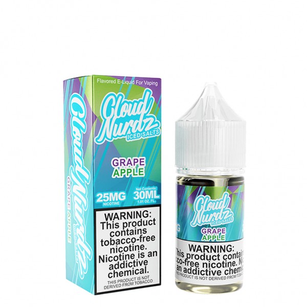 Cloud Nurdz Grape Apple Iced 30ml Nic Salt Vape Juice