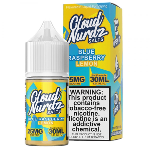 Cloud Nurdz Blue Raspberry Lemon 30ml Nic Salt Vape Juice