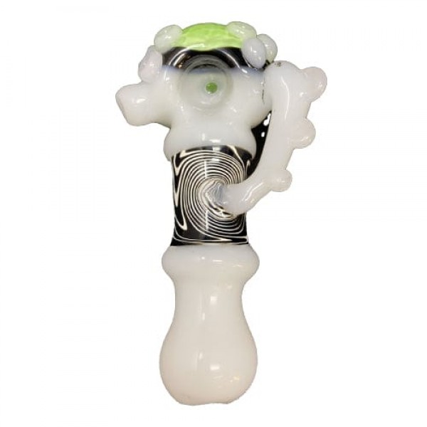 Heady Handmade Glass Scorpion Pipe w/ Wig Wag Accents