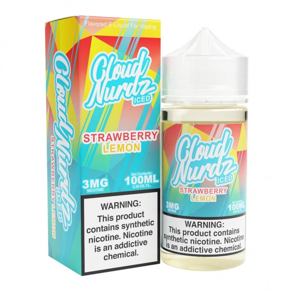 Iced Strawberry Lemon 100ml Synthetic Nic Vape Juice - Cloud Nurdz