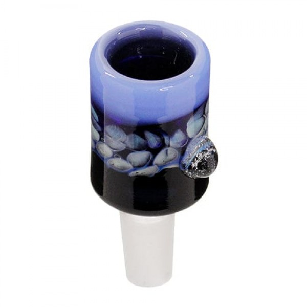 Handmade 14mm Glass Bowl Piece w/ Color Blocking & Inlay