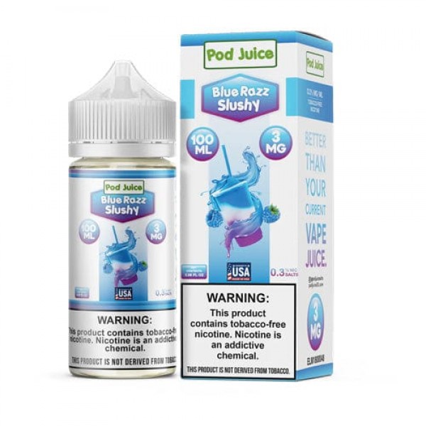 Pod Juice Blue Razz Slushy TF 100ml Vape Juice