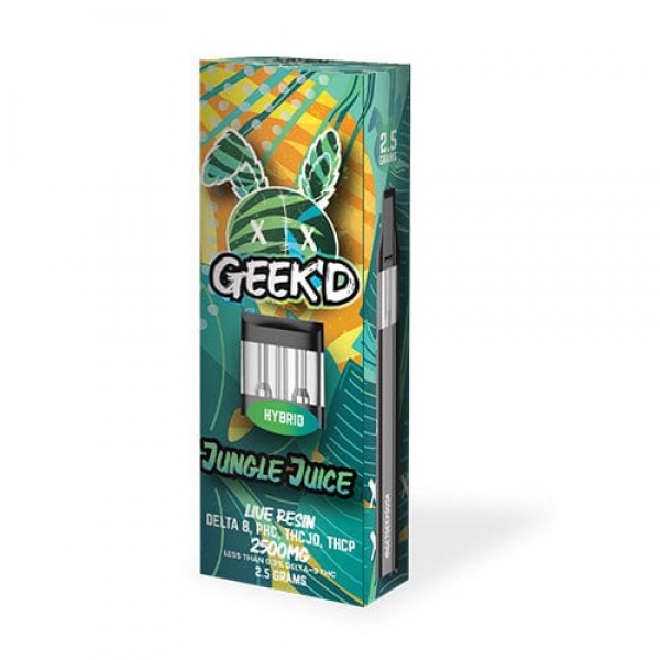 Geek'd Extracts Delta 8 + PHC + THC-JD + THC-P 2.5g Disposable