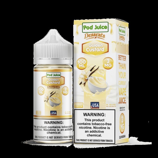 Pod Juice Desserts Golden Custard TF 100ml Vape Juice