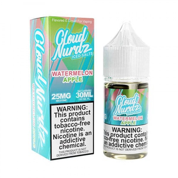 Cloud Nurdz Watermelon Apple ICED 30ml Nic Salt Vape Juice