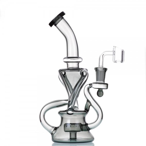 9" Glass Recycler w/ Slitted Disc Perc