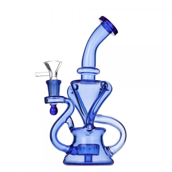 9" Glass Recycler w/ Slitted Disc Perc