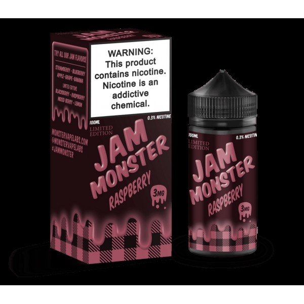 Jam Monster Raspberry 100ml Vape Juice - 0mg