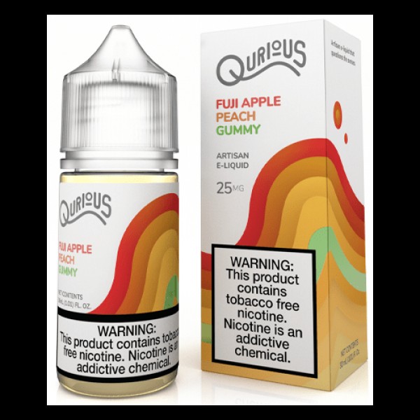 Qurious Salts Fuji Apple Peach Gummy 30ml Synthetic Nic Salt Vape Juice