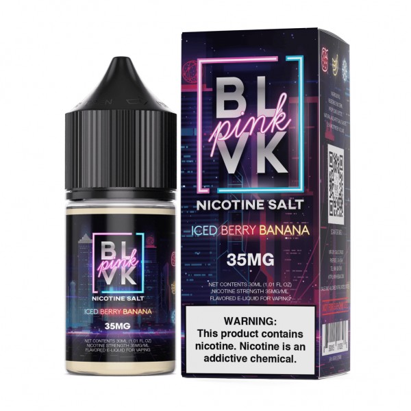 BLVK Salts Pink Series Iced Berry Banana 30ml Nic Salt Vape Juice